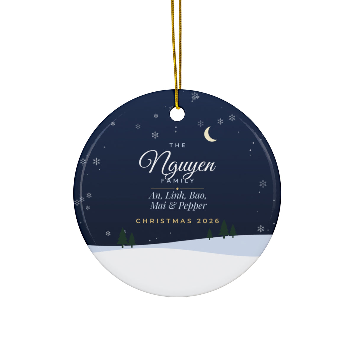 The Snowy Night Family Ornament